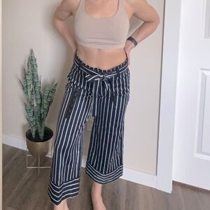 Striped Navy Work Pants Banana Republic Trousers Size 2 Petite